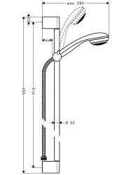 Picture of HANSGROHE Crometta 85 Mono Handbrause/Unica'Crometta Brausestange 0,90 m Set,  27729000
