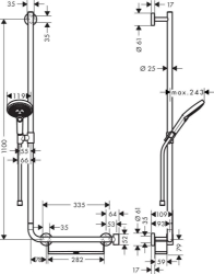 Picture of HANSGROHE Raindance Select S 120 EcoSmart 9 l/min / Unica Comfort Brausestange/Haltestange 1,10 m L Set,  26325000