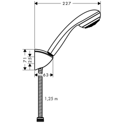 Picture of HANSGROHE Crometta 85 Mono Handbrause/Porter'C Brausehalter Set 1,25 m,  27576000