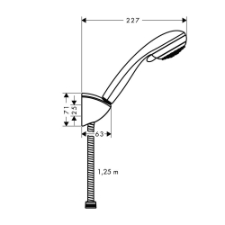Picture of HANSGROHE Crometta 85 Variojet Handbrause/Porter'C Brausehalter Set 1,25 m,  27558000
