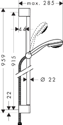 Picture of HANSGROHE Crometta 85 Multi Handbrause/Unica'Crometta Brausestange 0,90 m Set,  27766000