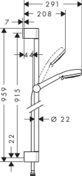 Picture of HANSGROHE Crometta 100 Multi Shower Set 0,90m,  26656400