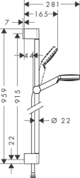 Picture of HANSGROHE Crometta 1jet Brauseset 0,90 m,  26537400