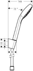 Picture of HANSGROHE Croma Select E Vario Porter Set 1,25 m,  26425400