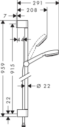 Picture of HANSGROHE Crometta 100 1jet Shower Set 0,90 m,  26658400