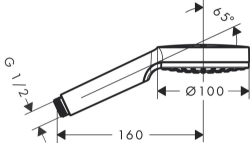 Picture of HANSGROHE Crometta 1jet Handbrause,  26331400
