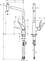 Picture of HANSGROHE Metris Select Einhebel-Küchenmischer 320 mit Ausziehauslauf,  14884000