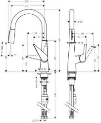 Picture of HANSGROHE Talis S Einhebel-Küchenmischer 200 mit Ausziehbrause,  72813000