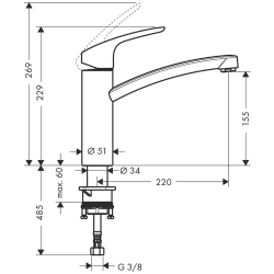Picture of HANSGROHE Focus Einhebel-Küchenmischer 160,  31806000