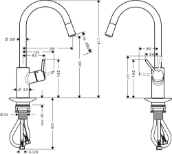 Picture of HANSGROHE Talis S² Einhebel-Küchenmischer mit Ausziehauslauf,  14872000