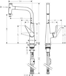 Picture of HANSGROHE Talis Select S Einhebel-Küchenmischer 300 mit Ausziehauslauf,  72821000