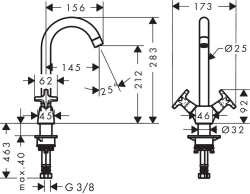 Picture of HANSGROHE Logis Classic 2-Griff Küchenarmatur,  71285000