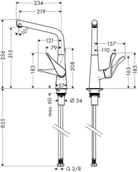 Picture of HANSGROHE Metris Einhebel-Küchenmischer 320,  14822000
