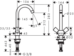 Picture of HANSGROHE Logis 2-Griff Küchenarmatur,  71280000