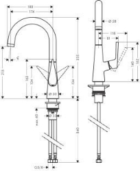 Picture of HANSGROHE Talis S Einhebel-Küchenmischer 220,  72814000
