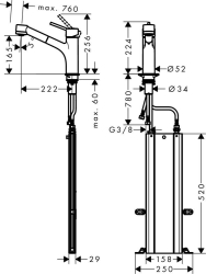 Picture of HANSGROHE M52 Talis S Einhebel-Küchenmischer mit Ausziehbrause mit sBox,  73860000