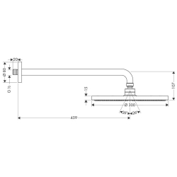 Picture of HANSGROHE Raindance S 300 Air 1jet Kopfbrause mit Brausearm 460 mm,  27492000