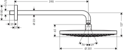 Picture of HANSGROHE Raindance Select S 300 2jet Kopfbrause mit Brausearm 390 mm,  27378000