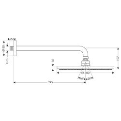 Picture of HANSGROHE Raindance S 300 Air 1jet Kopfbrause mit Brausearm 390 mm,  27493000