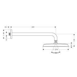 Picture of HANSGROHE Raindance Classic 240 Air 1jet Kopfbrause mit Brausearm 390 mm,  27424000