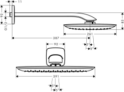 Picture of HANSGROHE PuraVida 400 Air 1jet Kopfbrause mit Brausearm 390 mm,  27437000
