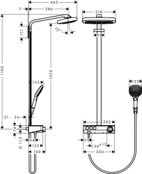 Picture of HANSGROHE Raindance Select E 300 3jet ST Showerpipe,  27127400