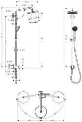 Picture of HANSGROHE Croma 220 Air 1jet Showerpipe Reno,  27224000