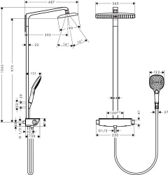 Picture of HANSGROHE Raindance Select E 360 1jet Showerpipe,  27112000