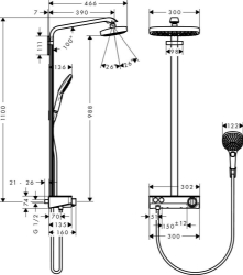 Picture of HANSGROHE Raindance Select E 300 2jet ST Showerpipe,  27126000
