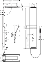 Picture of HANSGROHE Raindance Lift 180 2jet Duschpaneel Aufputz,  27008400