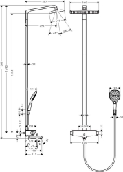 Picture of HANSGROHE Raindance Select E 360 1jet Showerpipe Wanne,  27113400