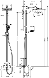 Picture of HANSGROHE Crometta E 240 Showerpipe Wanne,  27298000