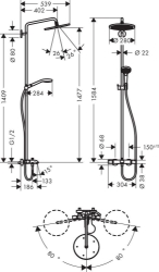 Picture of HANSGROHE Croma Select 280 Air 1jet Showerpipe Wanne,  26792000
