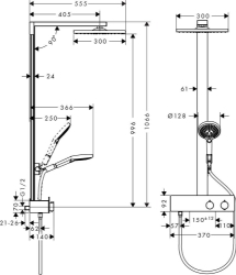 Picture of HANSGROHE Raindance E 300 1jet Showerpipe 350 ST EcoSmart 9 l/min,  27362000
