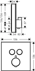 Picture of HANSGROHE ShowerSelect Glas Thermostat Unterputz für 2 Verbraucher,  15738400