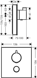 Picture of HANSGROHE ShowerSelect Glas Thermostat Highflow Unterputz für 1 Verbraucher und einen zusätzlichen Abgang,  15735400
