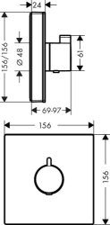 Picture of HANSGROHE ShowerSelect Glas Thermostat Highflow Unterputz,  15734400