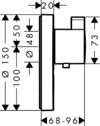 Picture of HANSGROHE ShowerSelect S Thermostat Highflow Unterputz für 1 Verbraucher und einen zusätzlichen Abgang,  15742000