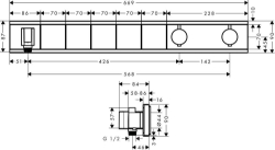 Picture of HANSGROHE Fertigset Unterputz für 5 Verbraucher,  15358400