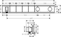 Picture of HANSGROHE Fertigset Unterputz für 4 Verbraucher,  15357400