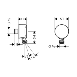 Picture of HANSGROHE Fixfit S Schlauchanschluss mit Rückflussverhinderer und Kugelgelenk,  27506000