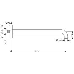 Picture of HANSGROHE Brausearm 389 mm,  27413000