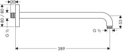 Picture of HANSGROHE Brausearm E 389 mm,  27446000