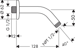 Picture of HANSGROHE Brausearm 128 mm,  27411000