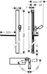 Picture of HANSGROHE Unica'E Brausestange 0,90 m,  27640000