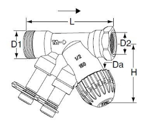 Picture of IMI Hydronic Engineering Kompaktregelventil TBV-C NF DN 15 AG/AG, Art.Nr.: 52 134-215