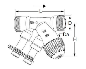 Picture of IMI Hydronic Engineering Kompaktregelventil TBV-C NF DN 15 AG/AG, Art.Nr.: 52 134-315