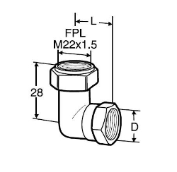 Bild von IMI Hydronic Engineering Winkelanschluss G1/2" L=25 mm, Art.Nr.: 50 484-115
