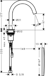 Picture of AXOR Uno Elektronik-Waschtischmischer, Art.Nr. 38010000