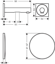 Picture of AXOR Uno Elektronik-Waschtischmischer Unterputz für Wandmontage 160, Art.Nr. 45110000